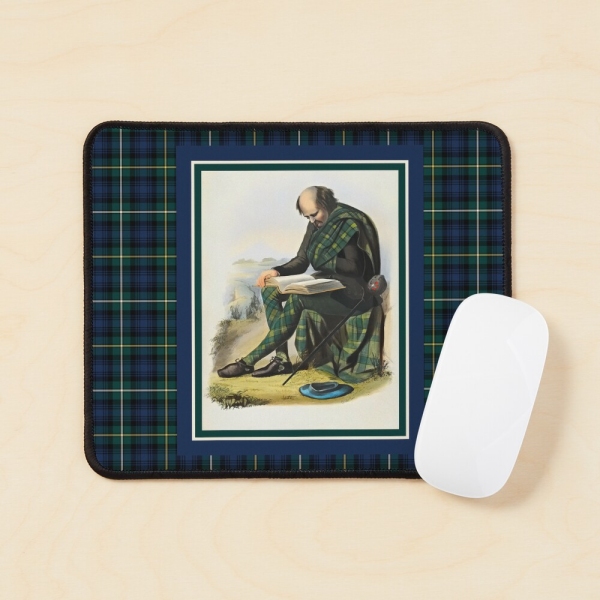 Campbell vintage portrait with tartan mouse pad