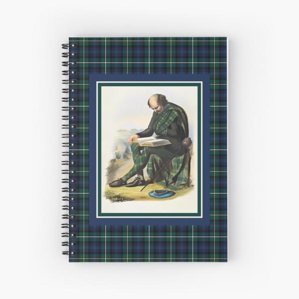 Campbell vintage portrait with tartan spiral notebook