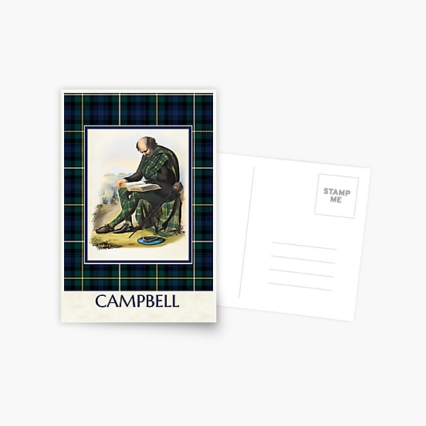Campbell vintage portrait with tartan postcard