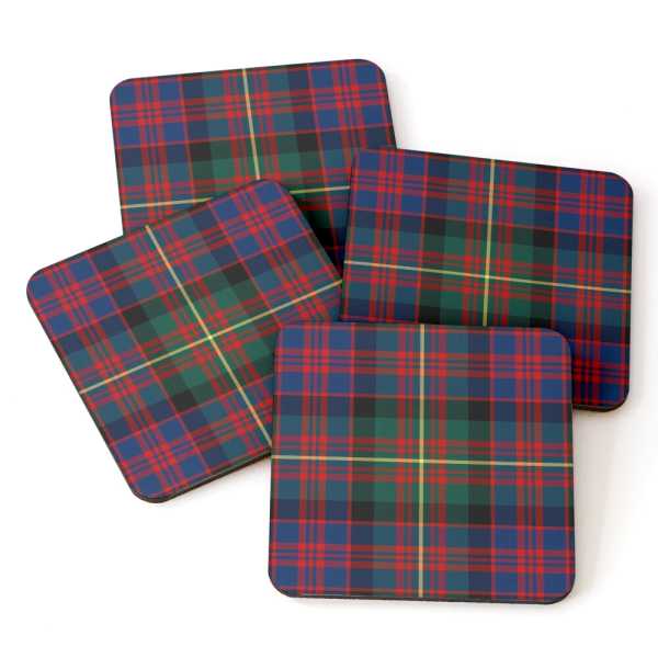 Carnegie tartan beverage coasters