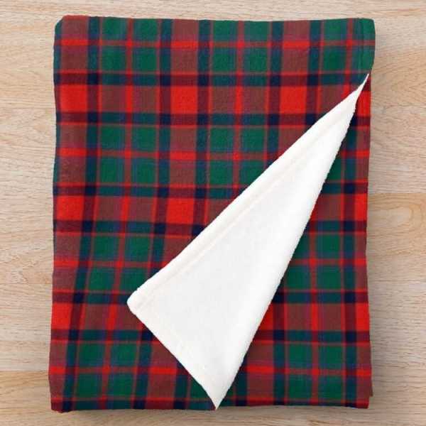 Carrick District tartan fleece throw blanket