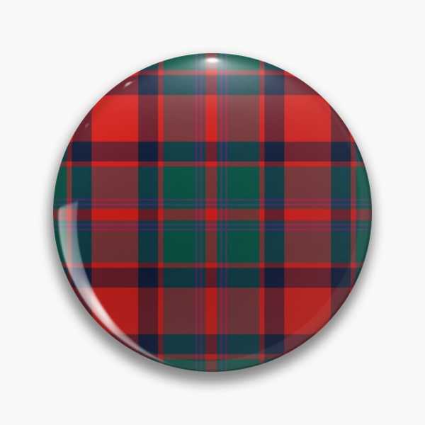 Carrick District tartan pinback button