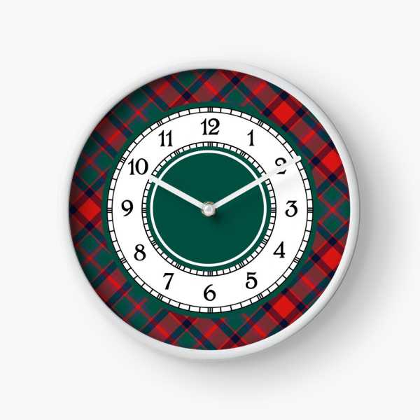 Carrick District tartan wall clock