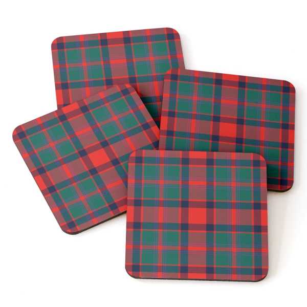 Carrick District tartan beverage coasters