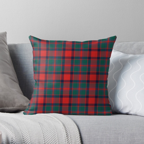 Carrick District tartan throw pillow