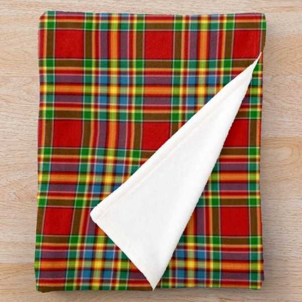 Chattan tartan fleece throw blanket