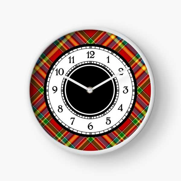 Chattan tartan wall clock