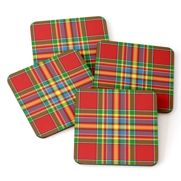 Chattan tartan beverage coasters