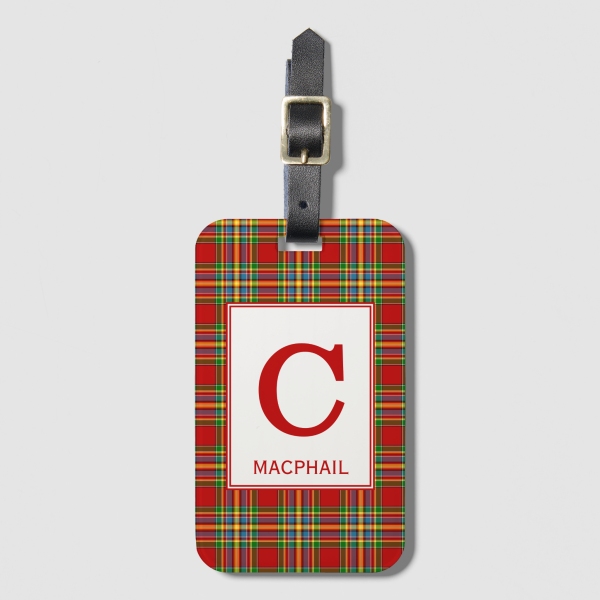 Chattan tartan luggage tag