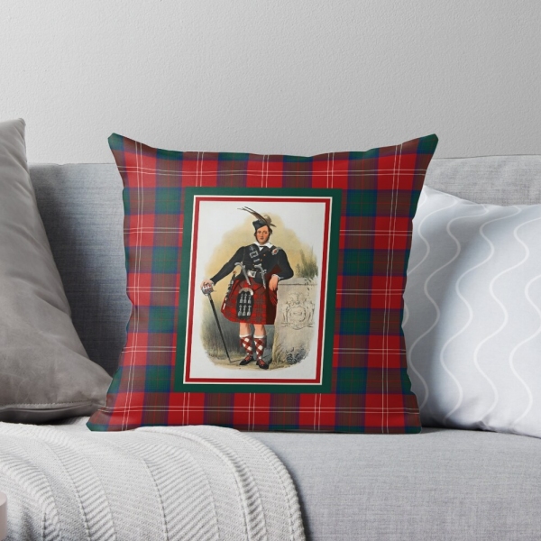 Chisholm vintage portrait with tartan throw pillow