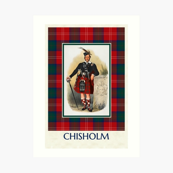 Chisholm vintage portrait with tartan art print