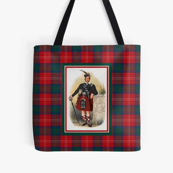 Chisholm vintage portrait with tartan tote bag