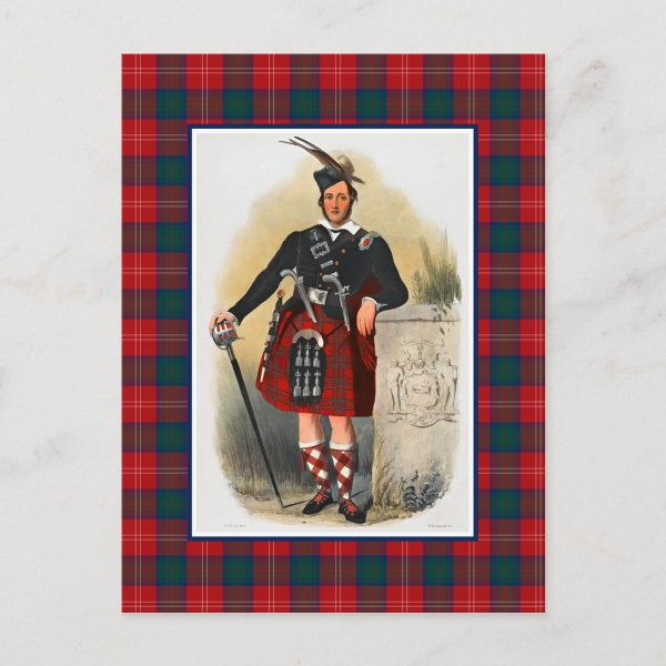 Chisholm tartan postcard