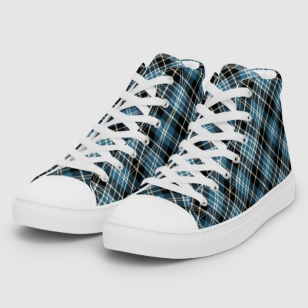 Clark tartan men's white hightop shoes