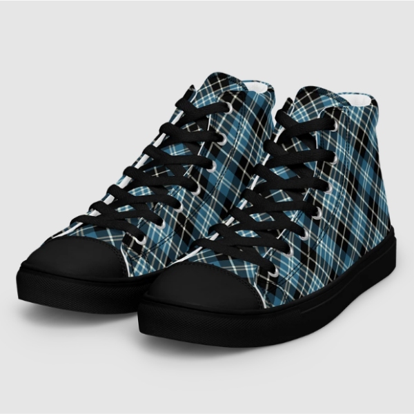 Clark tartan men's black hightop shoes