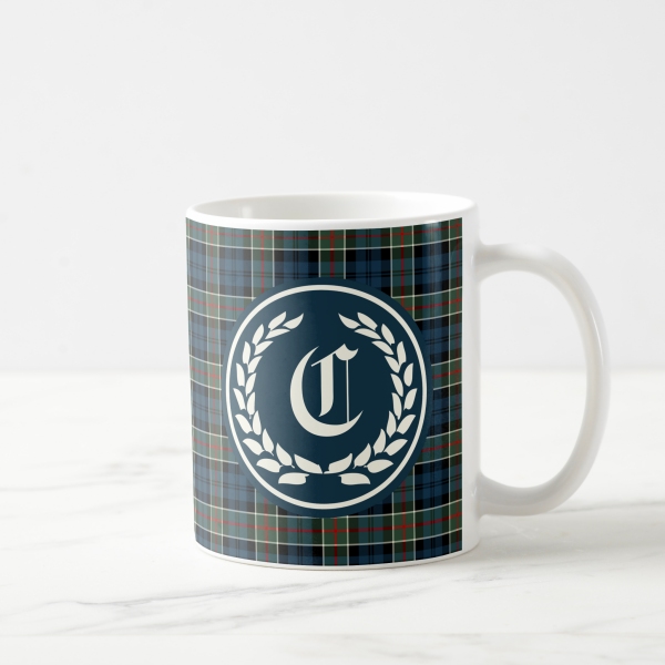 Clan Colquhoun tartan monogrammed coffee mug from Plaidwerx.com