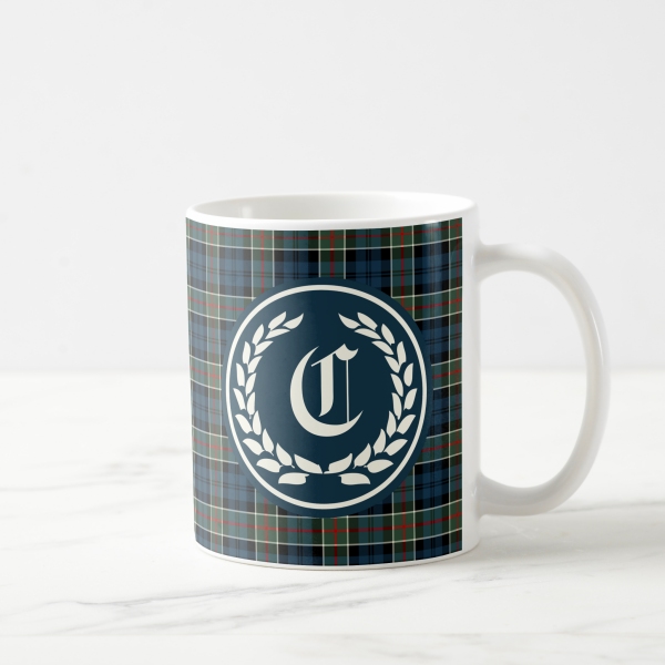 Colquhoun tartan monogrammed coffee mug