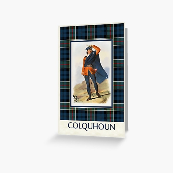 Colquhoun vintage portrait with tartan greeting card