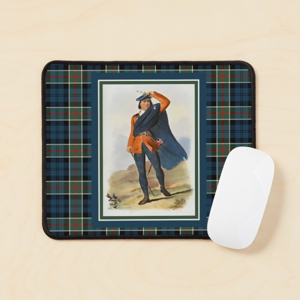 Colquhoun vintage portrait with tartan mouse pad