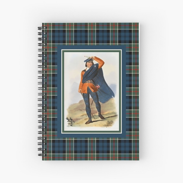 Colquhoun vintage portrait with tartan spiral notebook