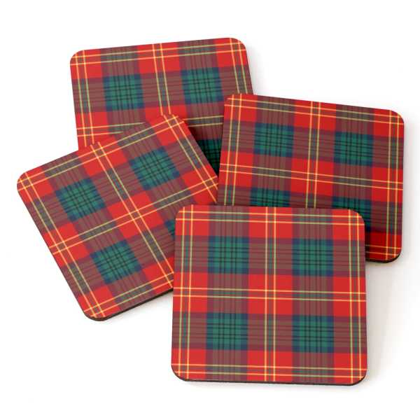 Clan Connolly tartan beverage coasters