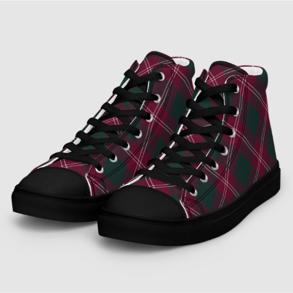 Crawford tartan men's black hightop shoes