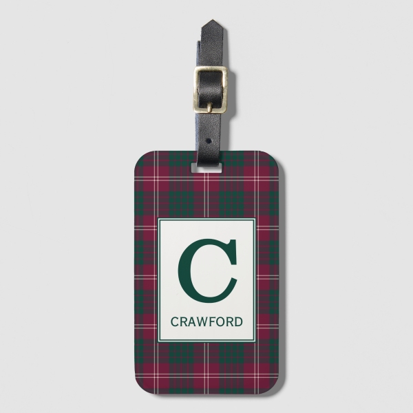 Crawford tartan luggage tag