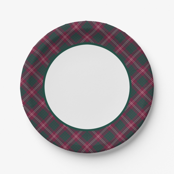 Crawford tartan paper plate