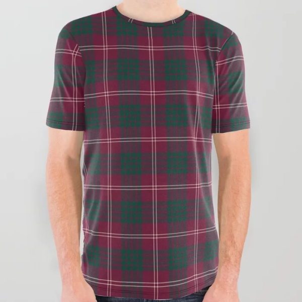 Crawford tartan all over print tee shirt