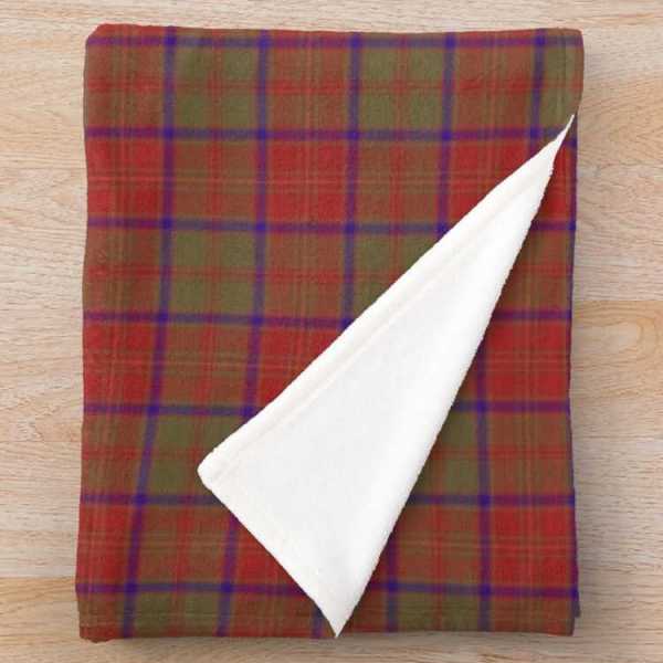 Crieff District tartan fleece throw blanket