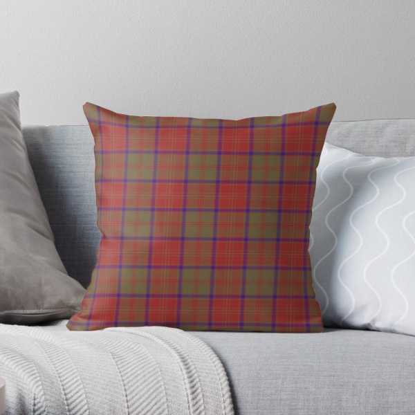 Crieff District tartan throw pillow