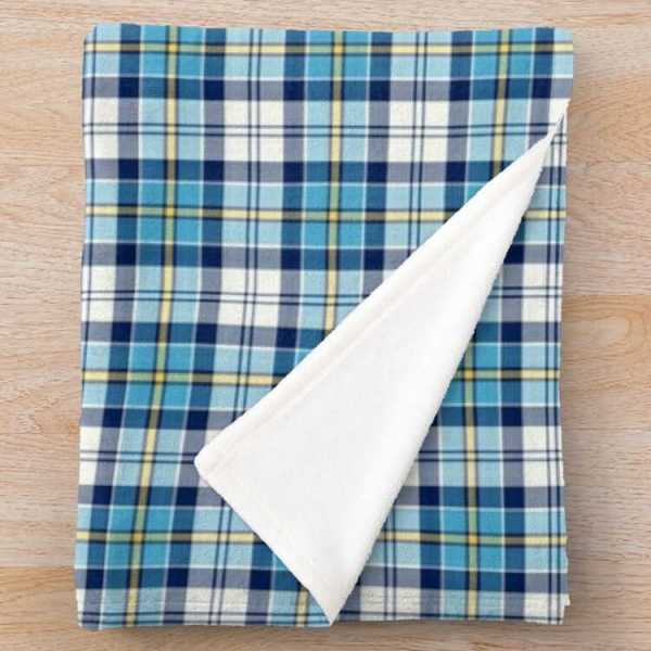 Culloden Blue Dress tartan fleece throw blanket