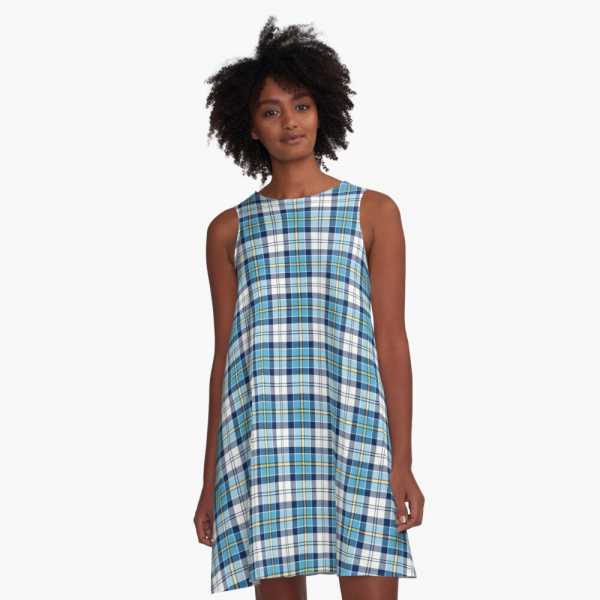 Culloden Blue Dress tartan a-line dress