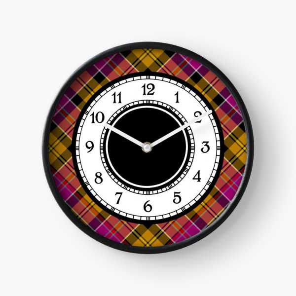 Culloden District tartan wall clock