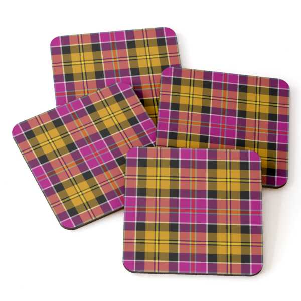 Culloden District tartan beverage coasters