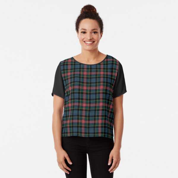 Comyn tartan chiffon top