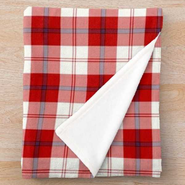 Cunningham Dress tartan fleece throw blanket