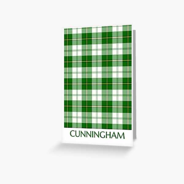 Clan Cunningham Green Dress Tartan Card