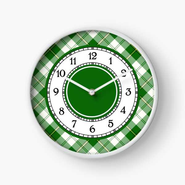 Cunningham Green Dress tartan wall clock