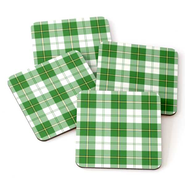 Cunningham Green Dress tartan beverage coasters