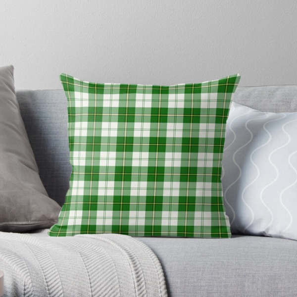 Cunningham Green Dress tartan throw pillow