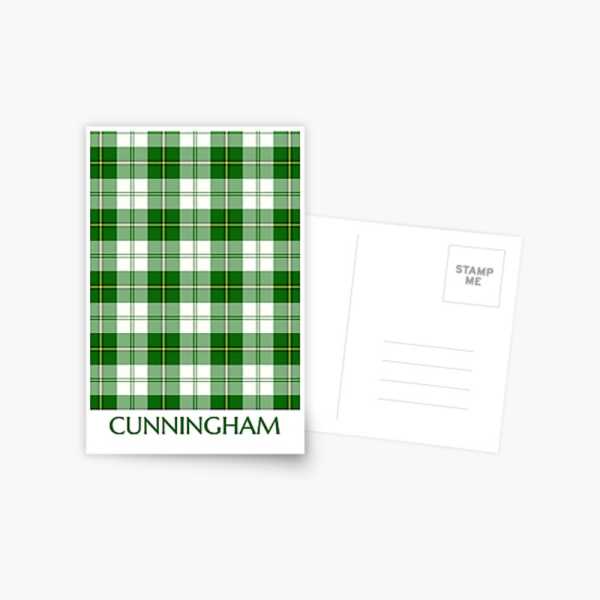 Clan Cunningham Green Dress Tartan Postcard