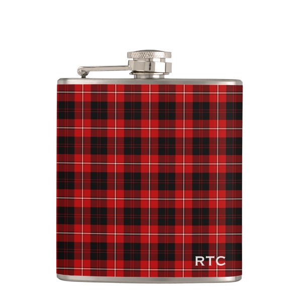 Cunningham tartan hip flask