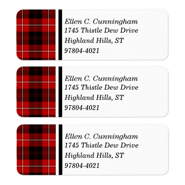 Clan Cunningham Tartan Labels