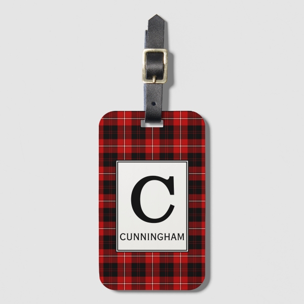 Cunningham tartan luggage tag