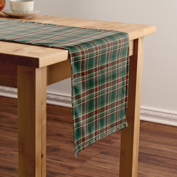 Dark Christmas plaid table runner