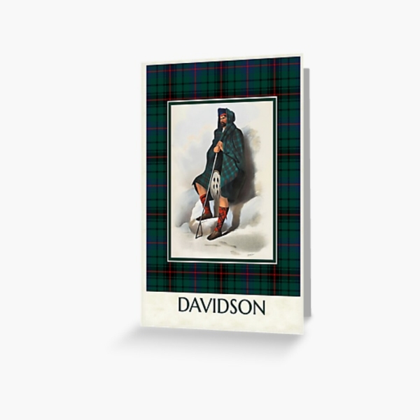 Davidson vintage portrait with tartan greeting card
