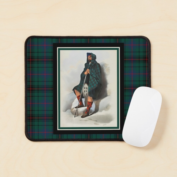 Davidson vintage portrait with tartan mouse pad