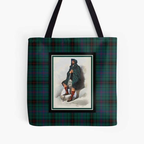 Davidson vintage portrait with tartan tote bag