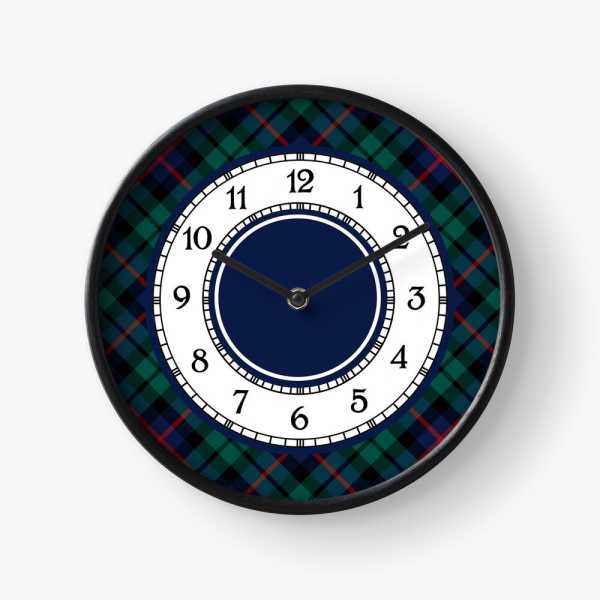 Denholm District tartan wall clock